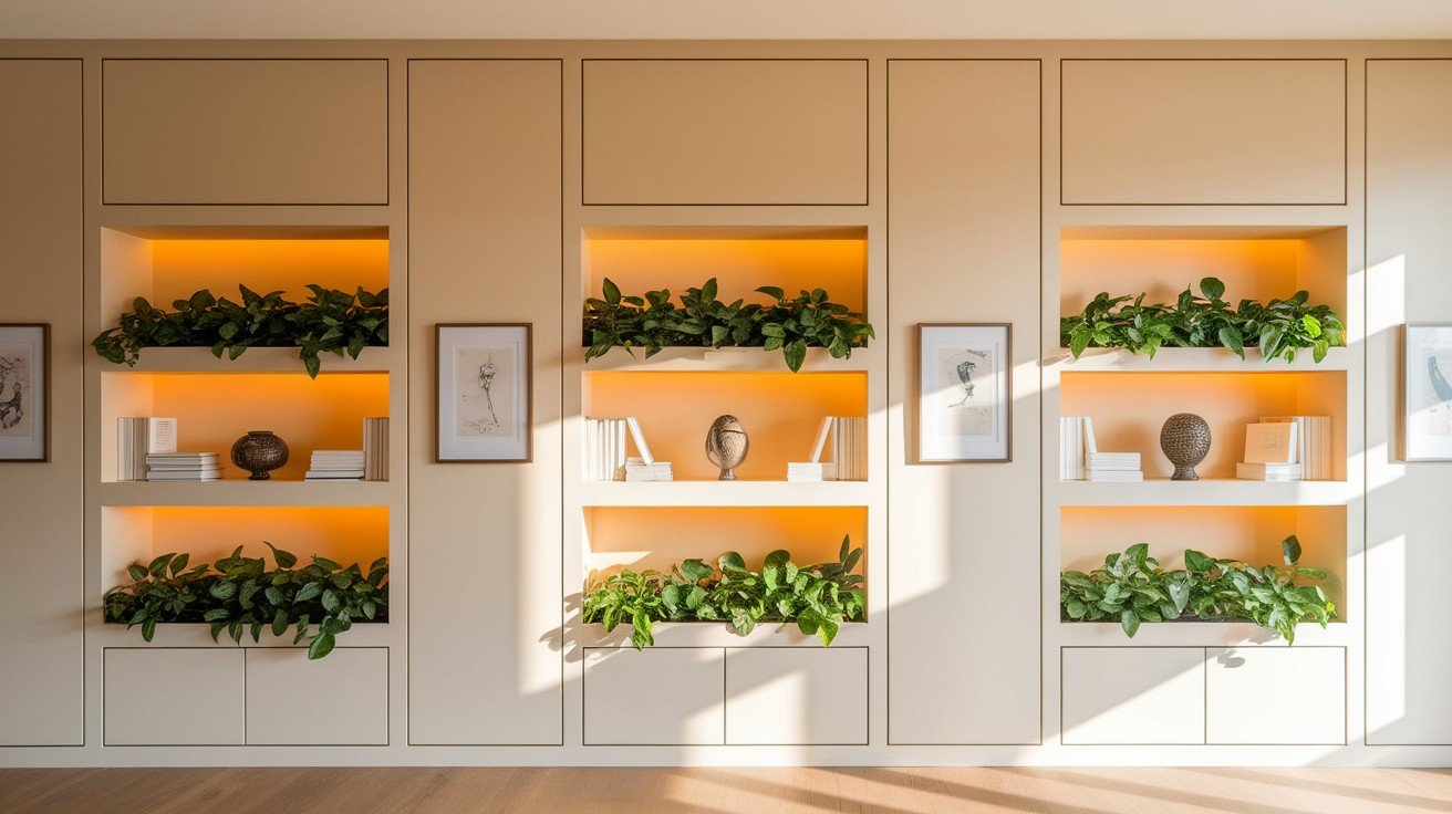 Add Built-In Shelving or Artwork for Function & Style