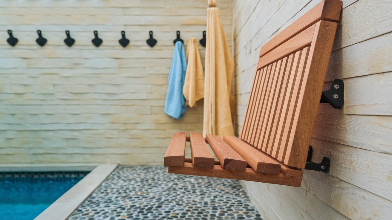 Wall-Mounted Folding Bench