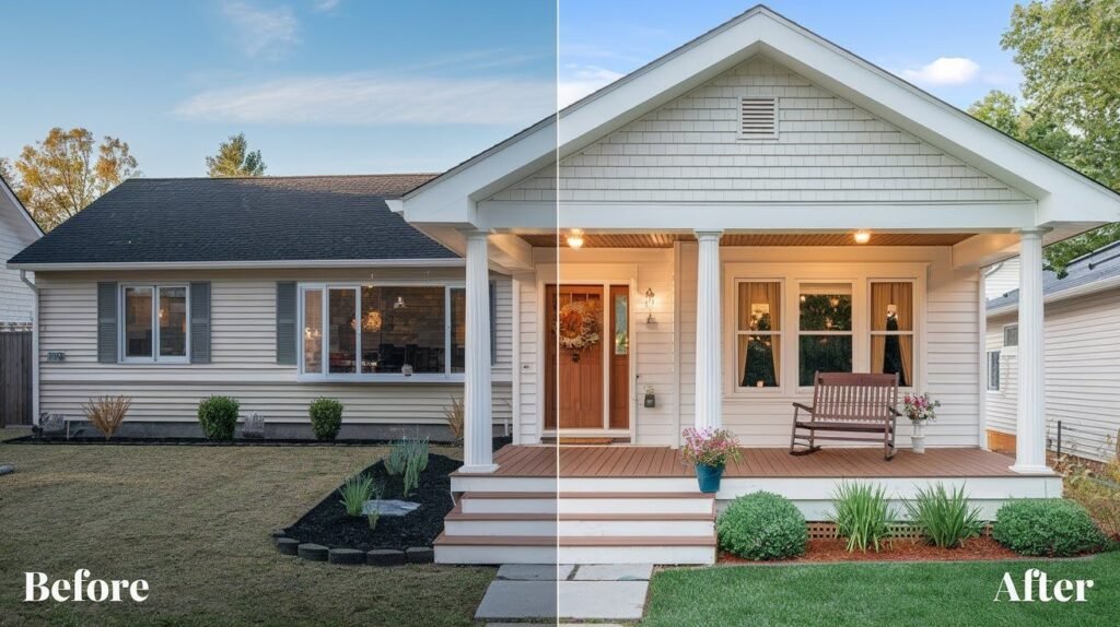 Adding Front Porch to Ranch House