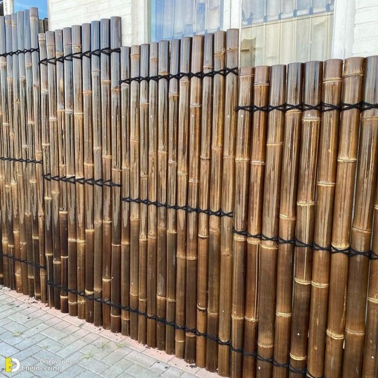 Black Bamboo Contemporary Fence