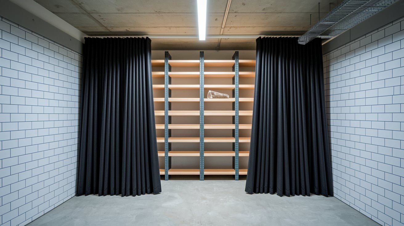 Blackout Curtains for Concealing Messy Storage Closets