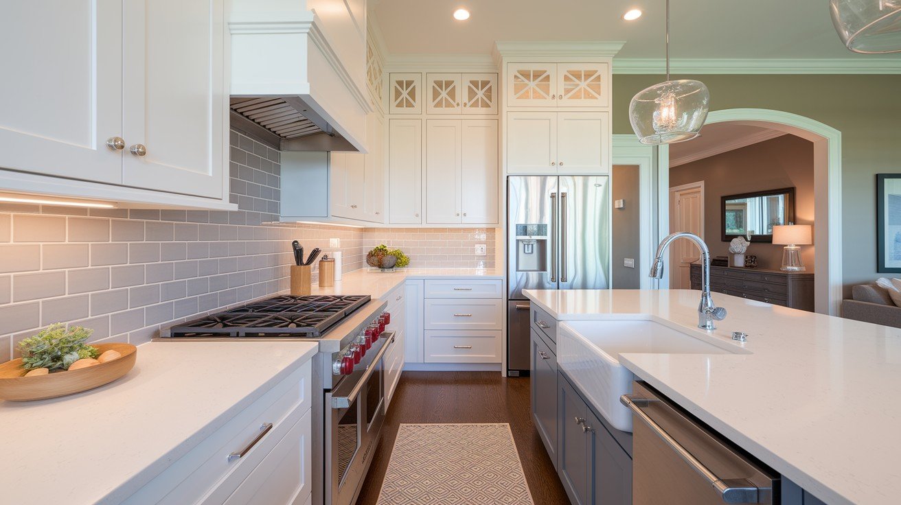 Clean Kitchen Design with Gray Accents