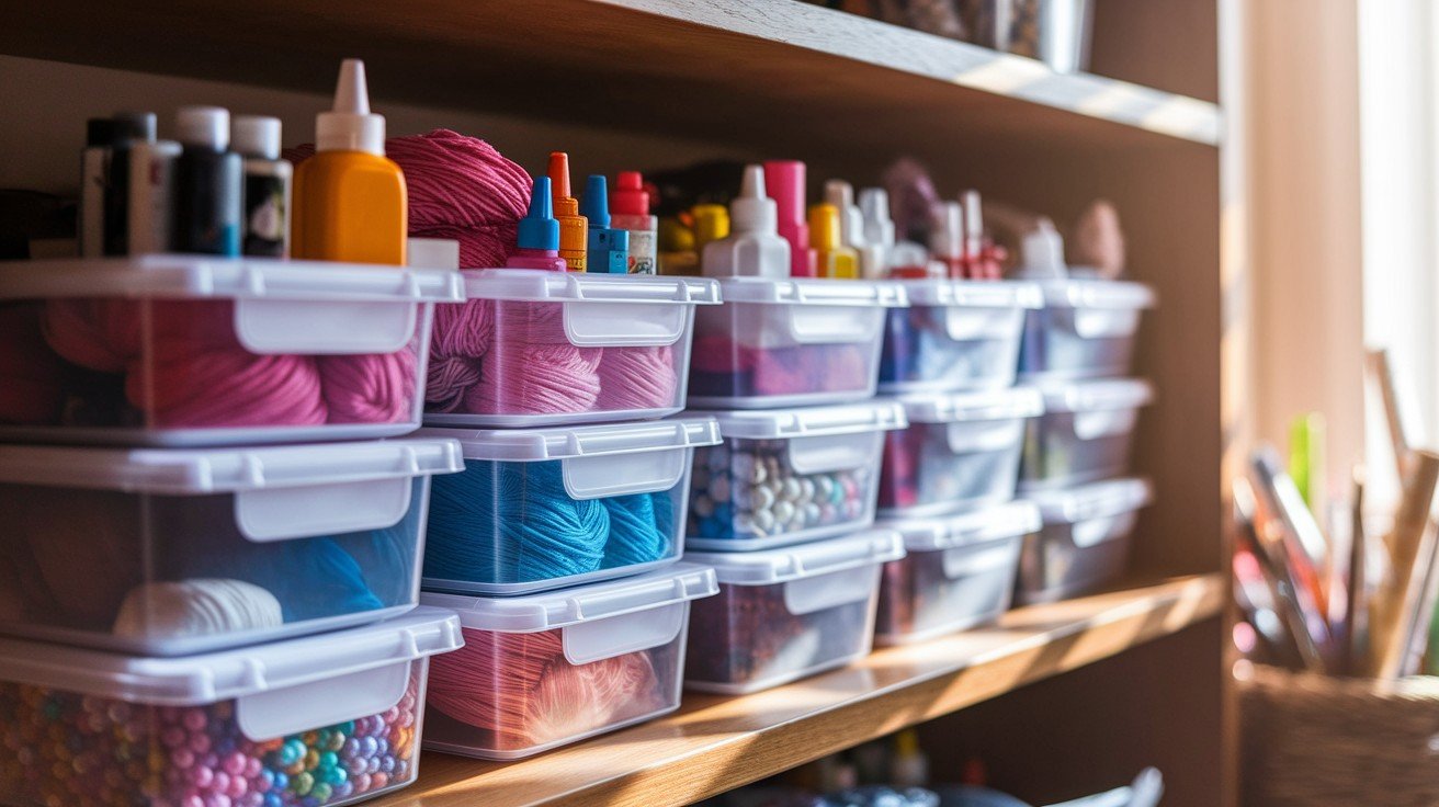 Clear Plastic Bins with Labels