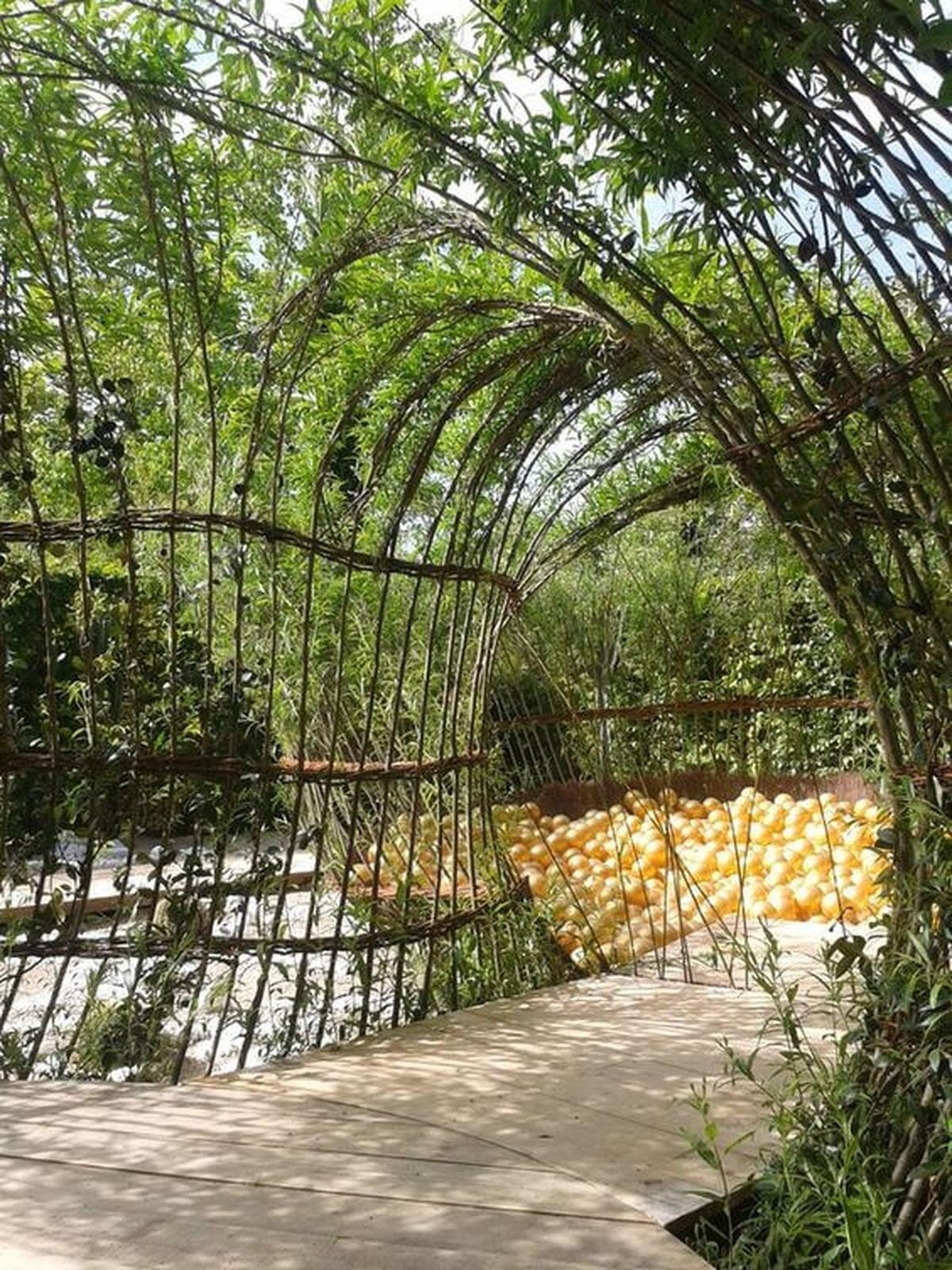 Curved Bamboo Boundary Fence