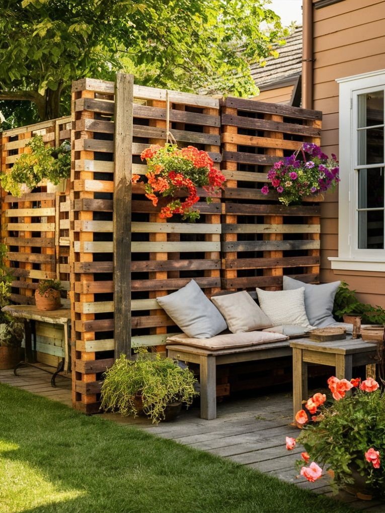 DIY Bamboo Pallet Fence