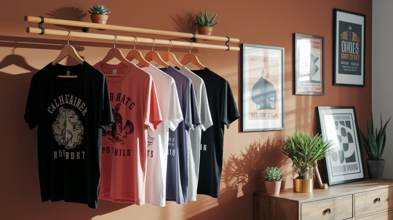 DIY Wall-Mounted T-Shirt Rack