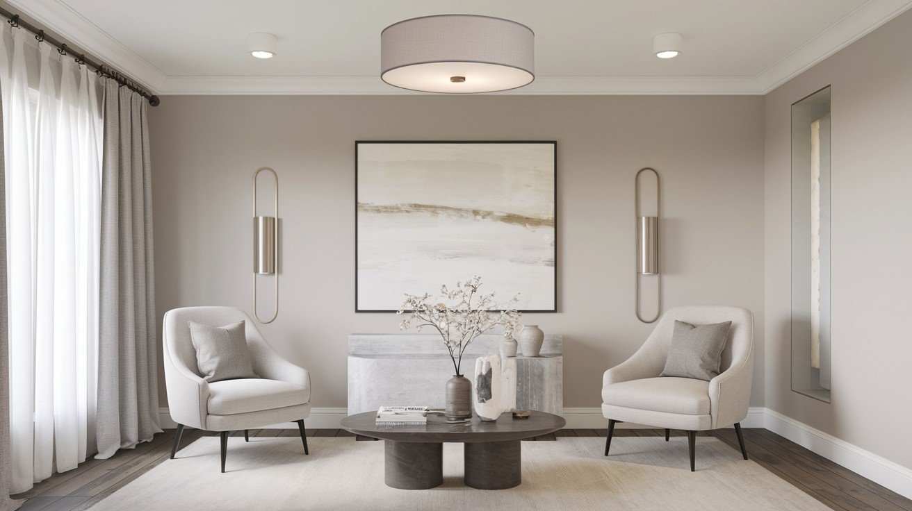 Fabric Shade Drum Flushmount