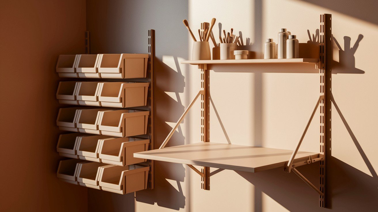 Fold-Down Wall Desk With Storage