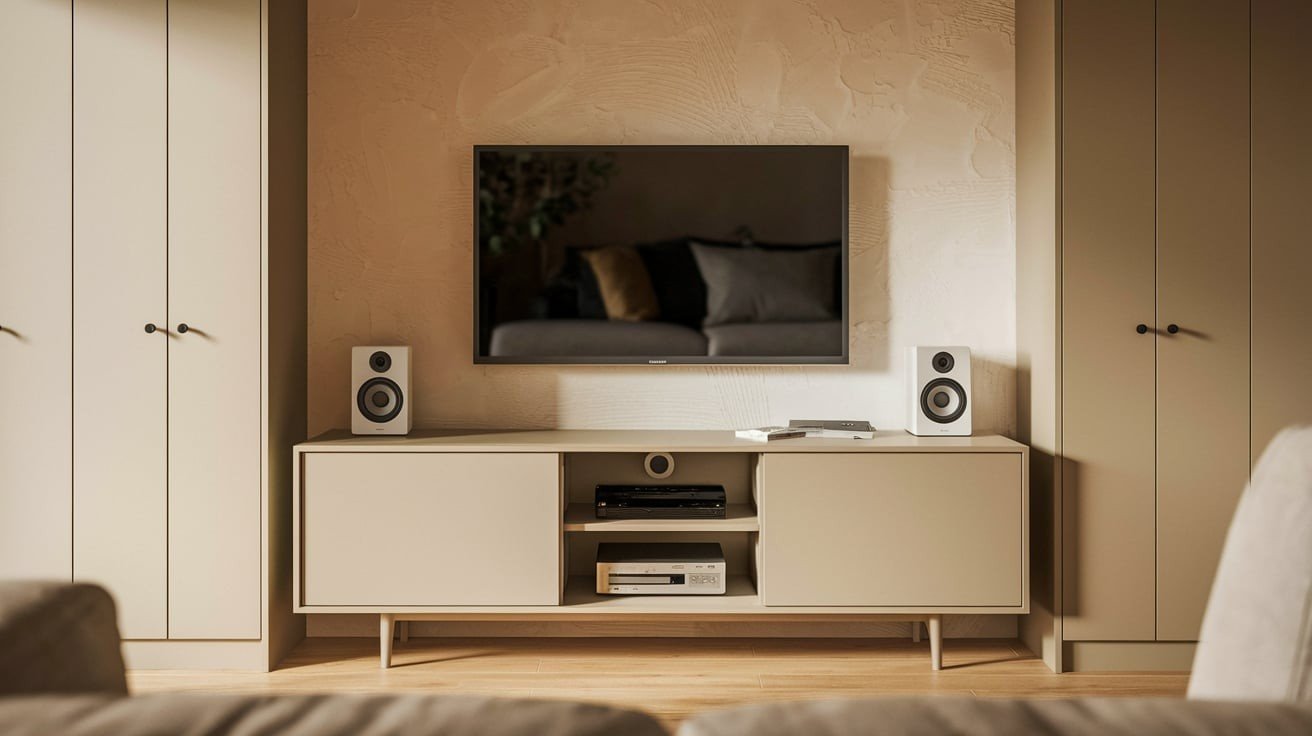 Havsta Media Console with Hidden Storage