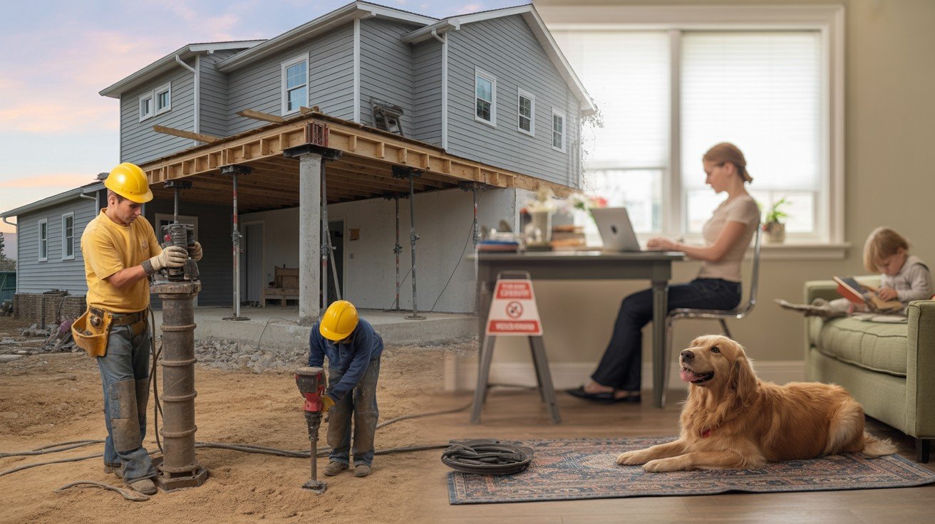 Home During Foundation Repair