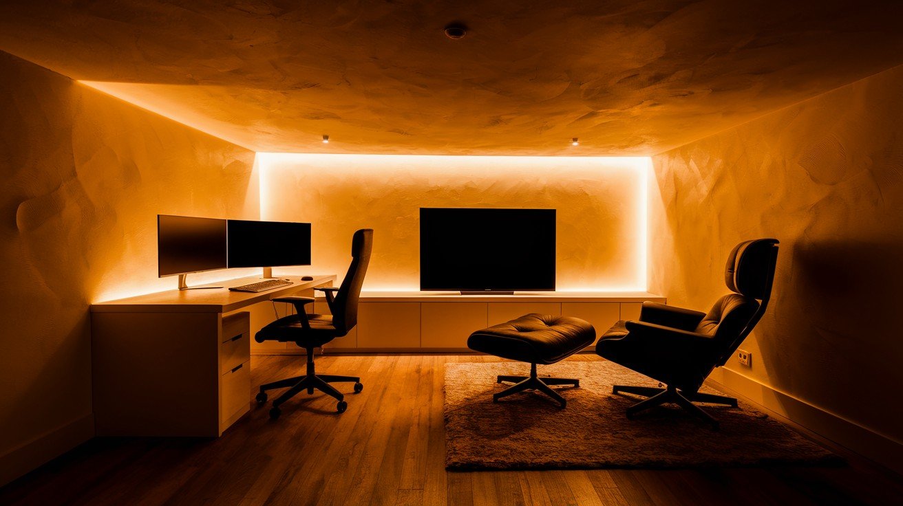 Home Office and Entertainment Space