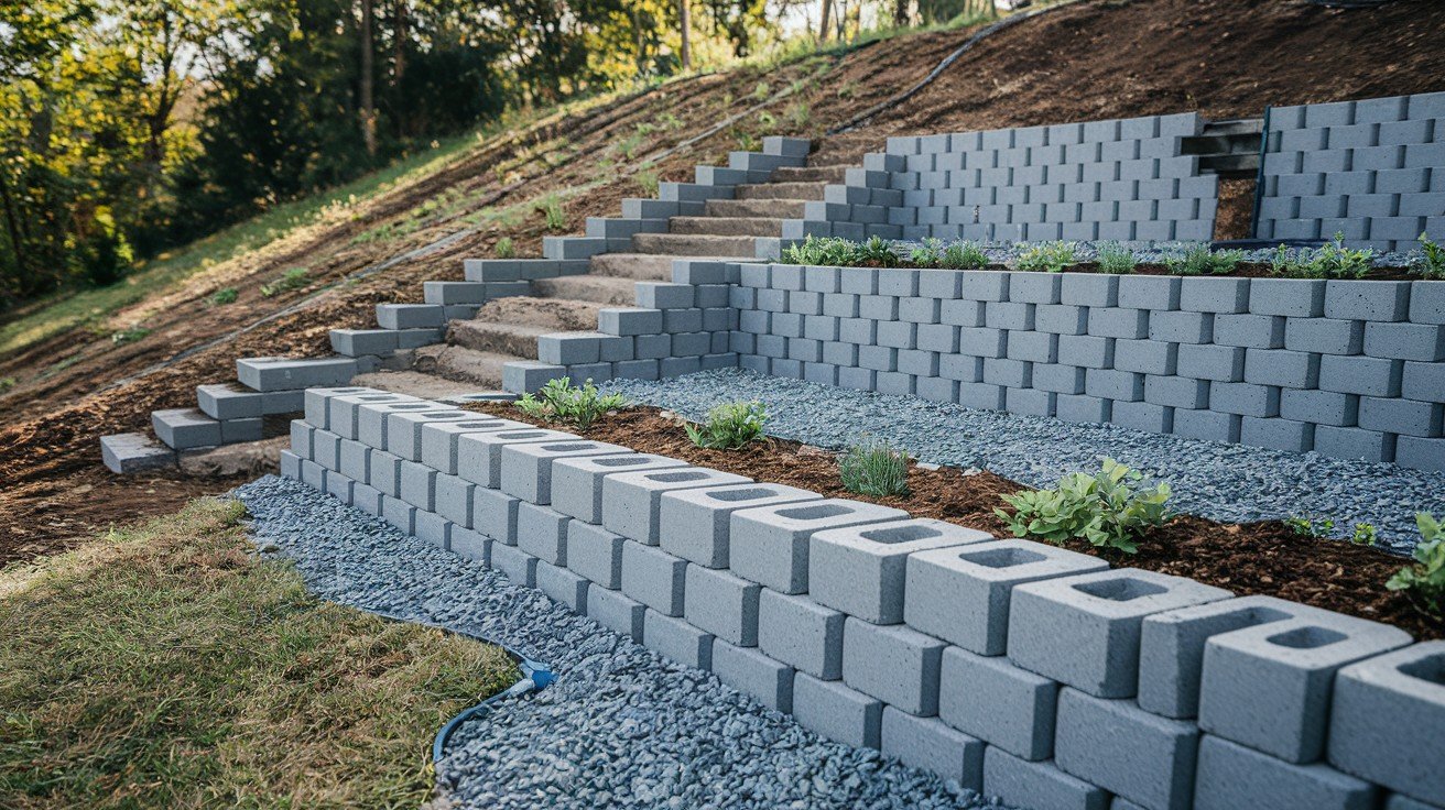 Install Strategic Retaining Walls ($1,500-$5,000)