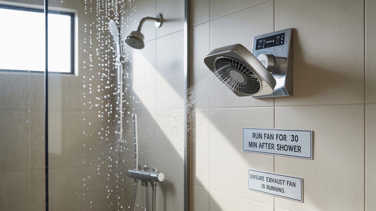 Installing exhaust fans in bathrooms and kitchens