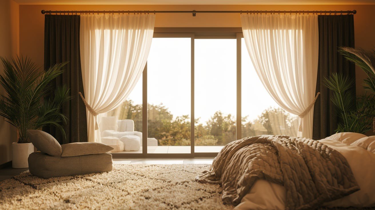 Layered Curtains (Sheer + Blackout Combo)