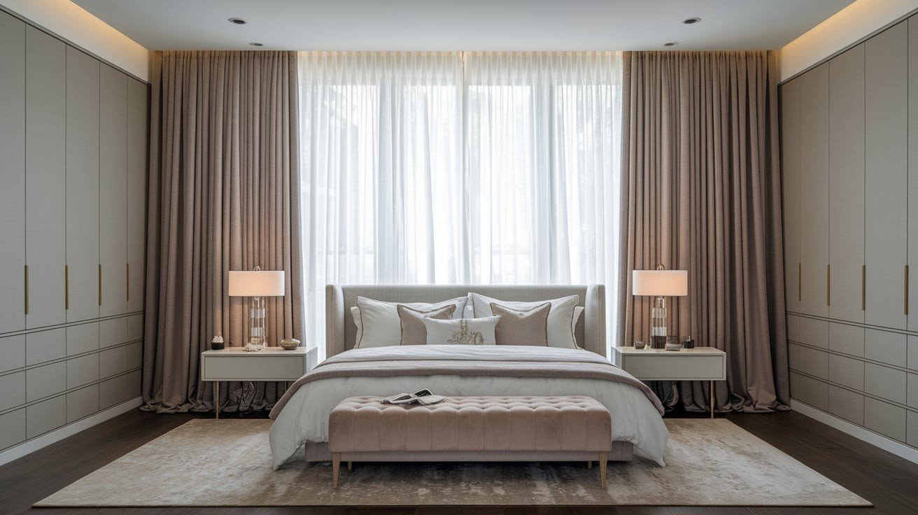 Layered Curtains with Sheers and Solids