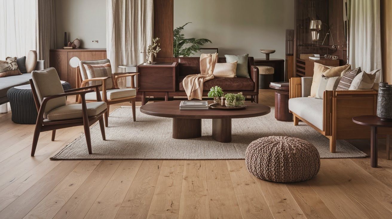 Living Room Wood Tone Coordination