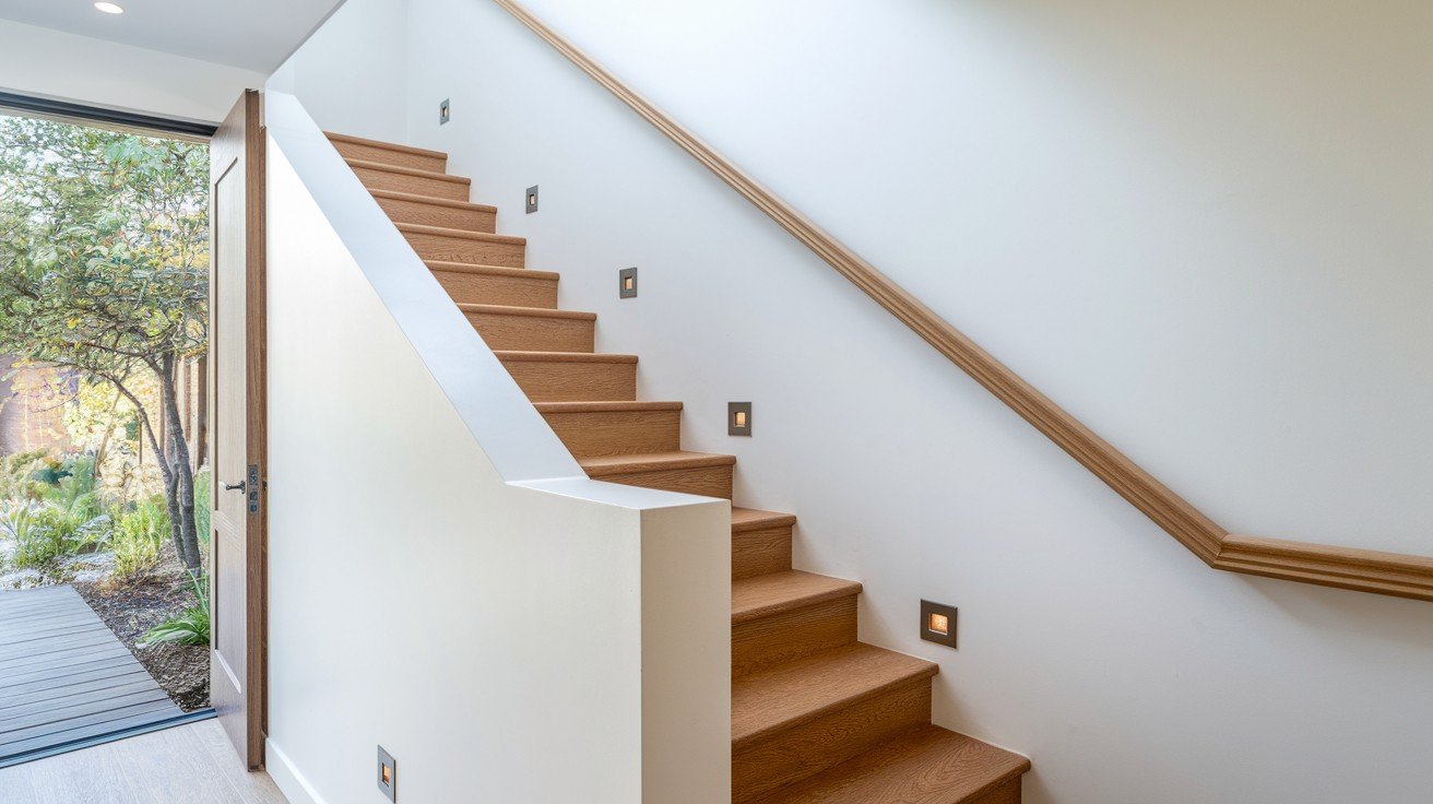 Mounted Handrail on Extended Half Wall