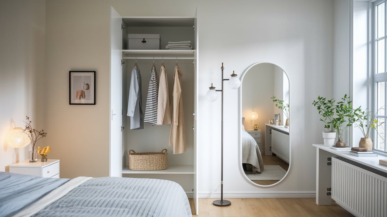 Narrow Bedroom Wardrobe Hack