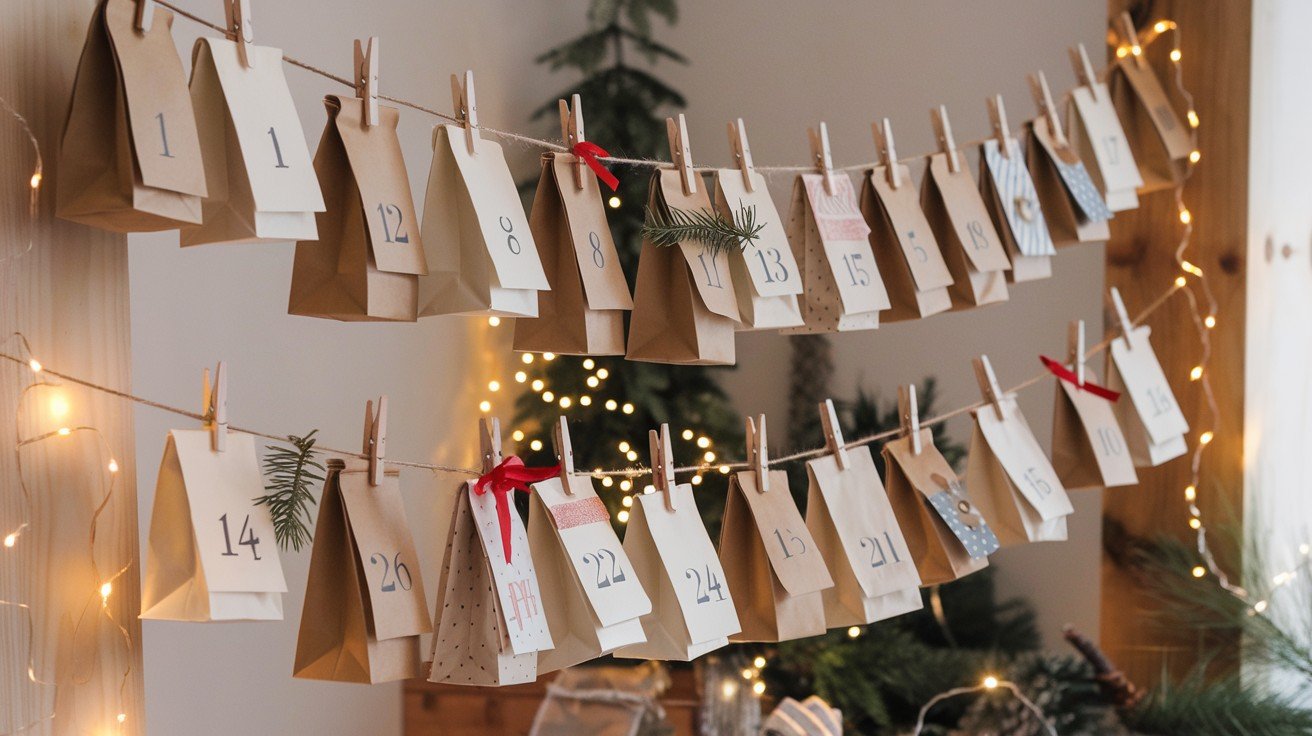 Paper Bag and Clothespin Calendar