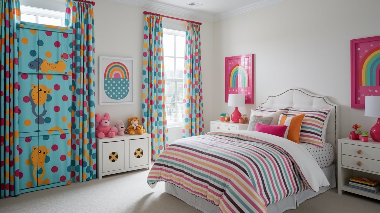 Patterned Curtains to Add Personality to Kids' Closets