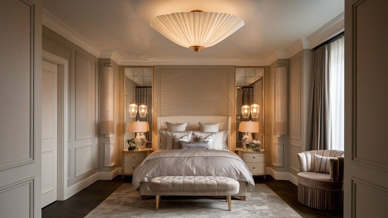Pleated Silk Flush Mount