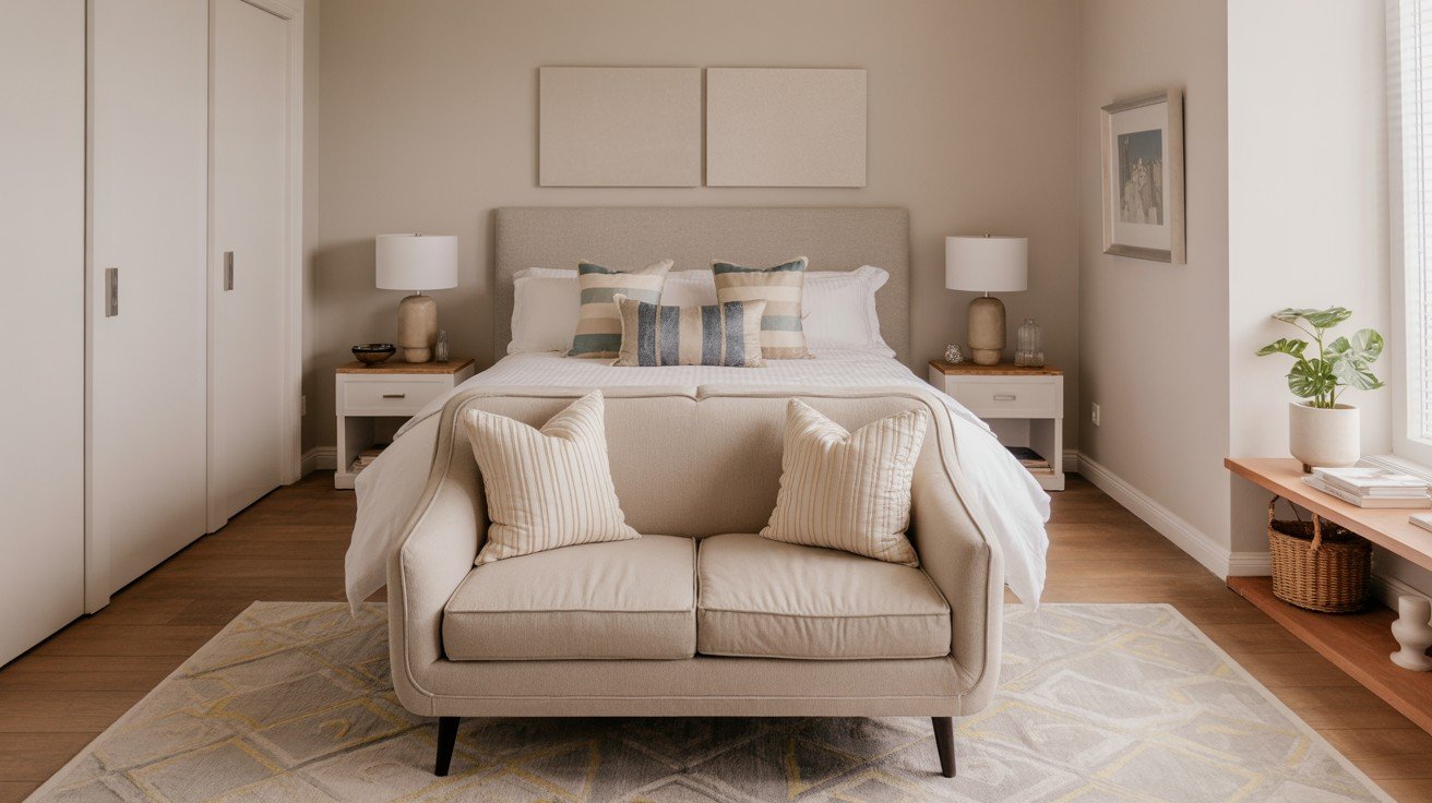 Small Sofa or Loveseat at the Foot of the Bed