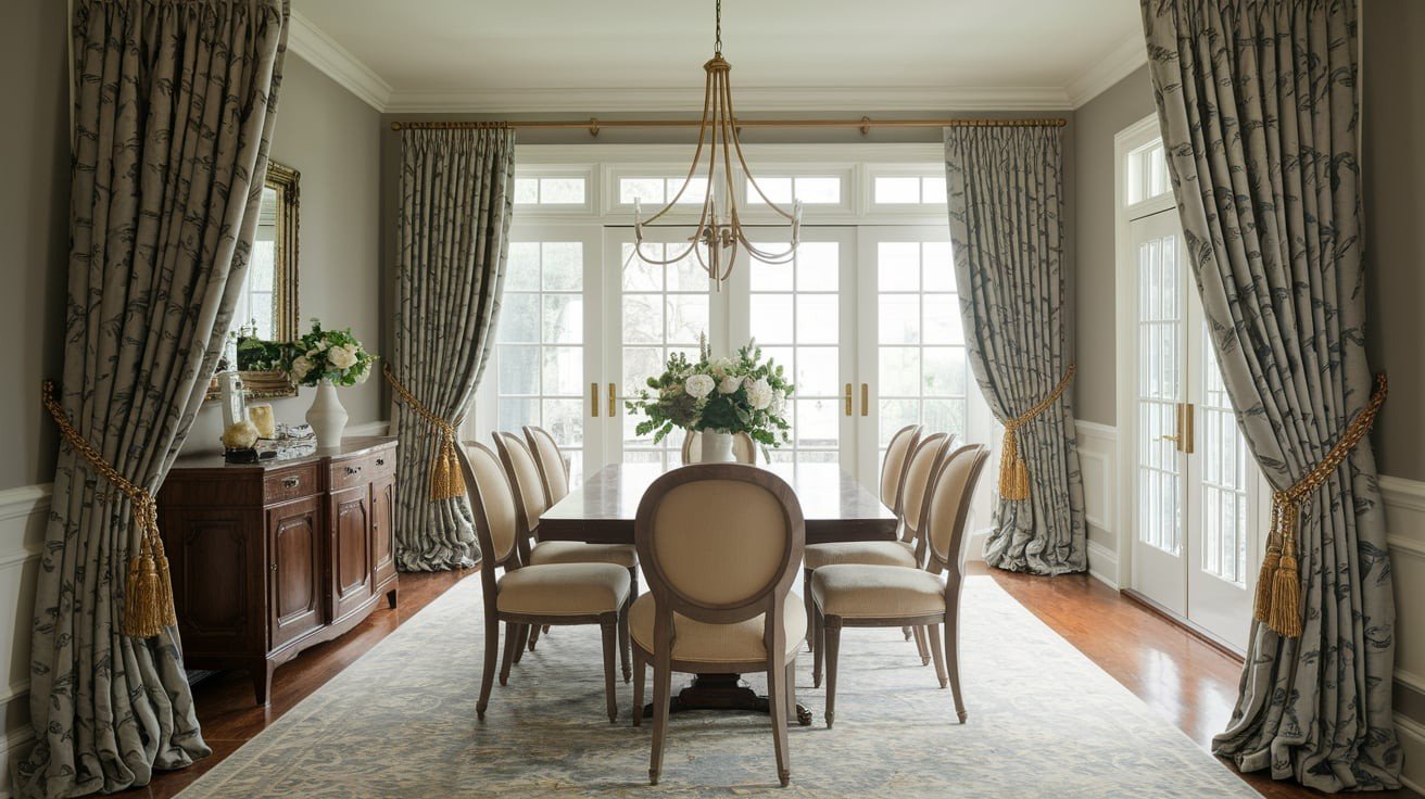 Tie-Back Curtains with Decorative Holdbacks