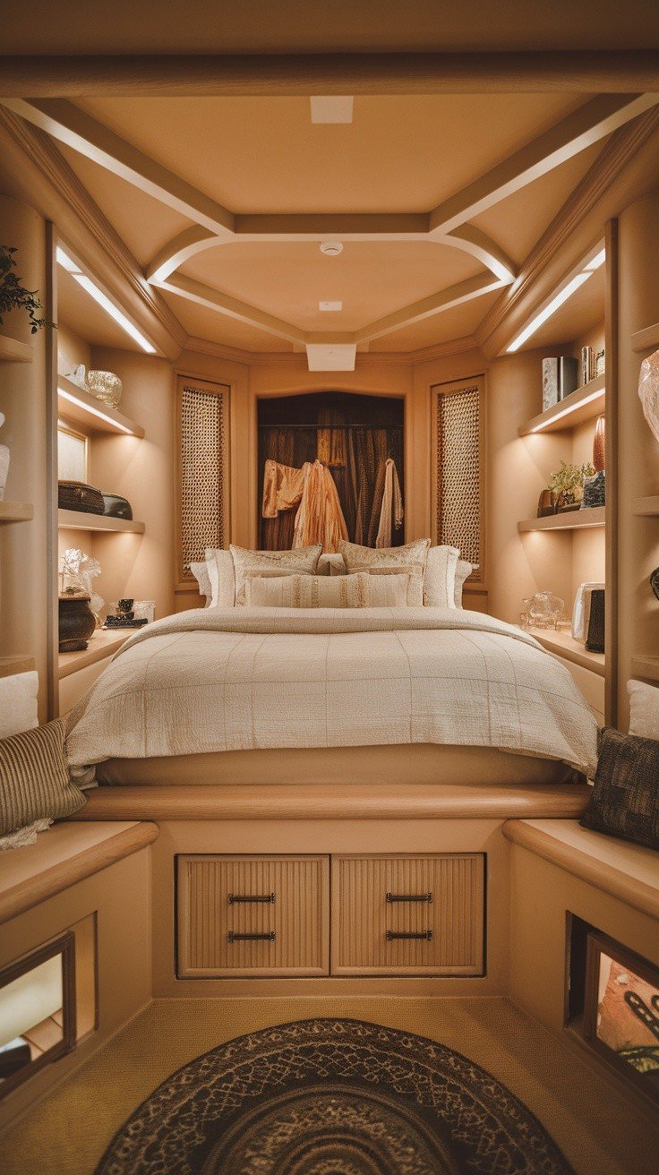 Under-Bed Platform Built-In Dresser