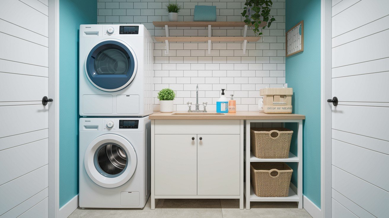 Utility Sink Beside Stacked Units