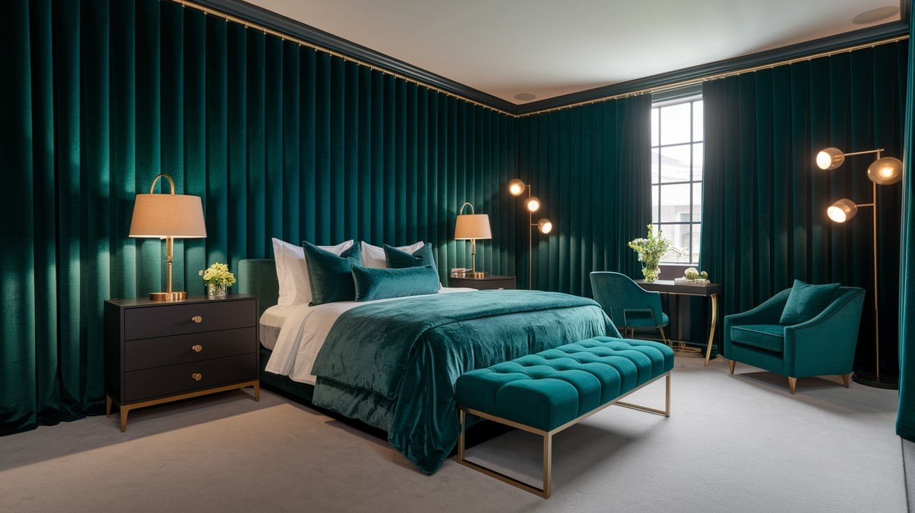Velvet Drapes for a Luxe Bedroom Vibe