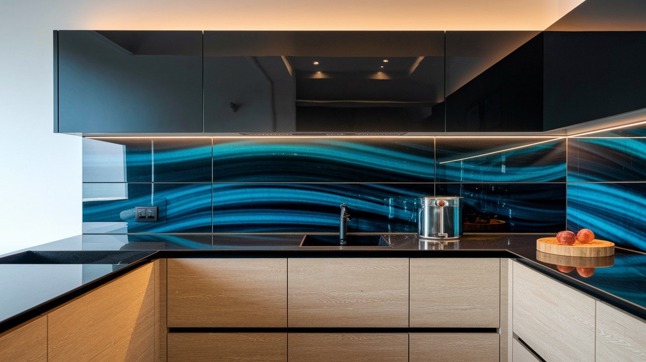 Vibrant Blue Accent Backsplashes