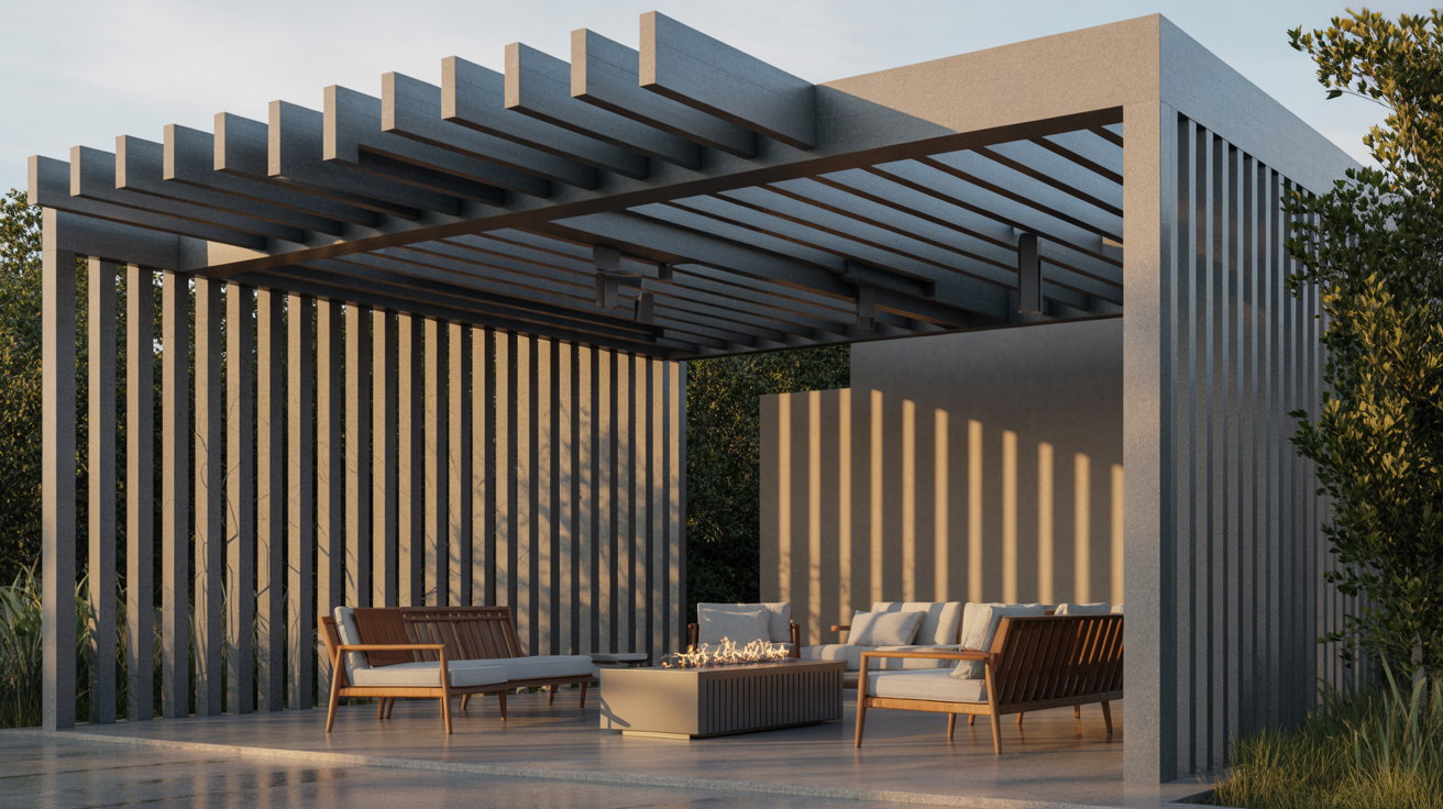 Pergola with Partial Roof Coverage