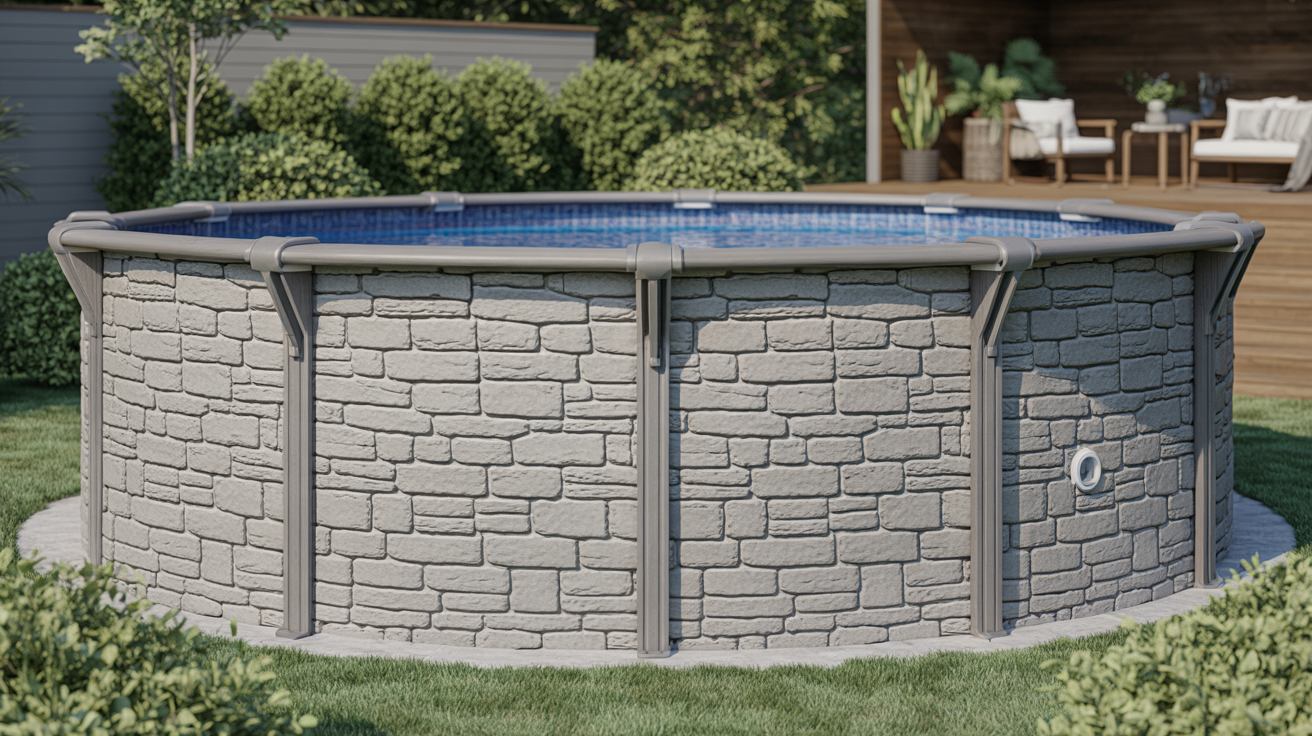 6. Faux Stone Pool Wrap