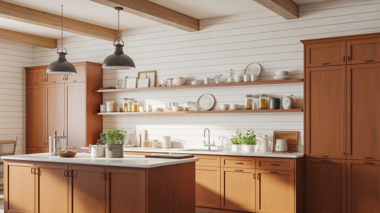 2. Modern Farmhouse Kitchens With Honey Oak Cabinets