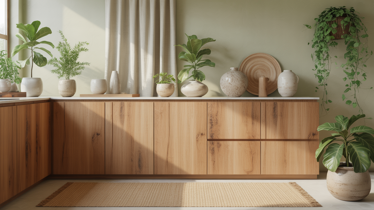 3. Wabi-Sabi and Organic Modern Oak Kitchens