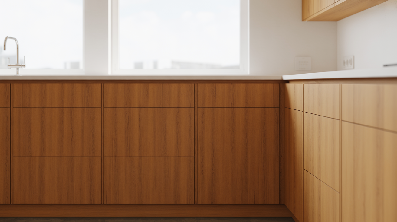 4. Flat-Panel and Slab-Style Oak Cabinets